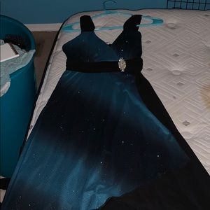 Black and blue sparkly dress